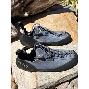 Five Ten Hueco Blue Suede Climbing Shoes Mens 9 Made in USA Lace Up 5.10 Rock